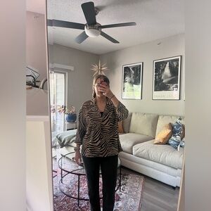 Nasty Gal Cheetah Button Down Top